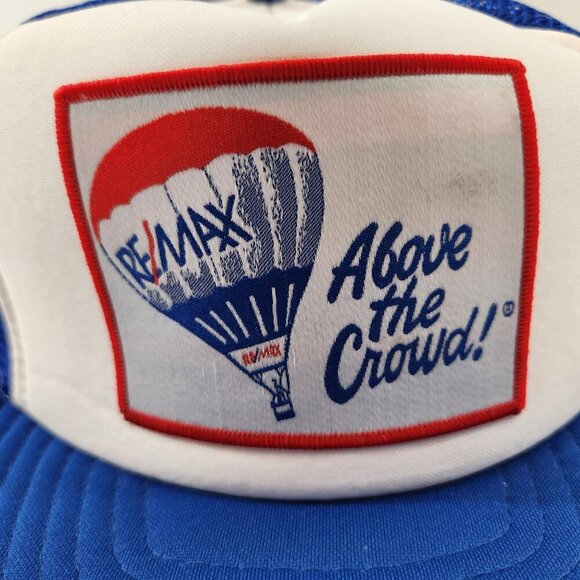 Re/Max Hot Air Balloon Trucker Hat Vtg Above the Crowd Adjustable M/L 1980s - Picture 2 of 8